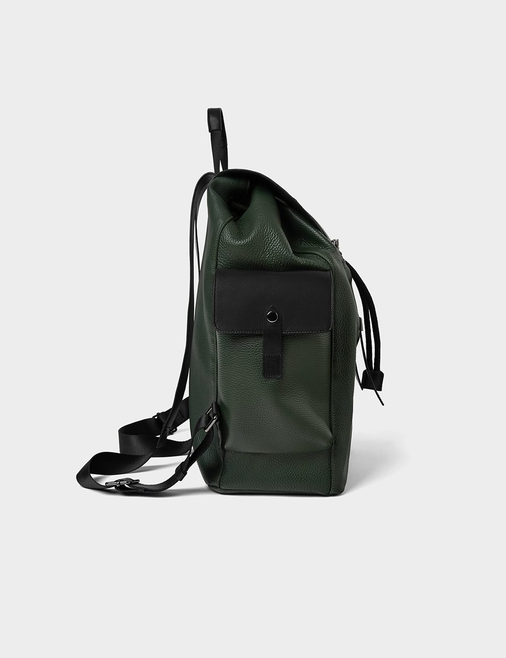 Grey blue leather backpack – Image 2