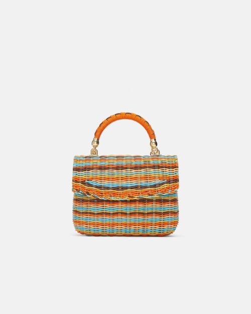 Round raffia crossbody bag